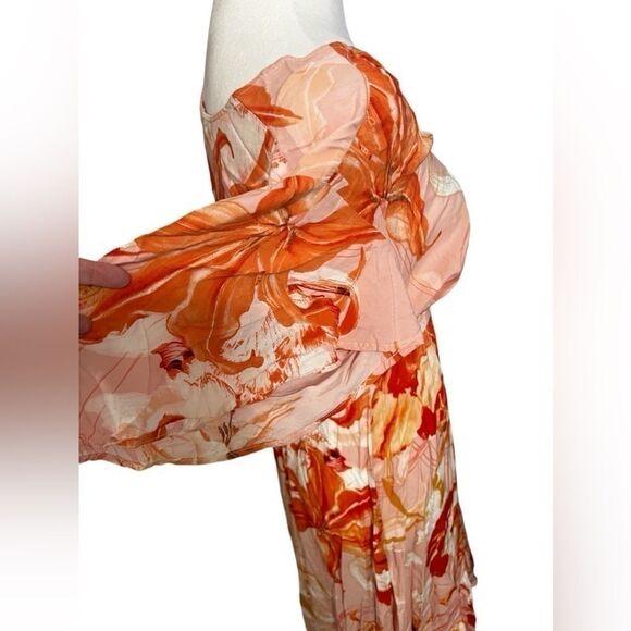 Abel the Label Flower Bomb ShirtDress Orange Pink
Floral Anthropologie Smocked m - Picture 8 of 13